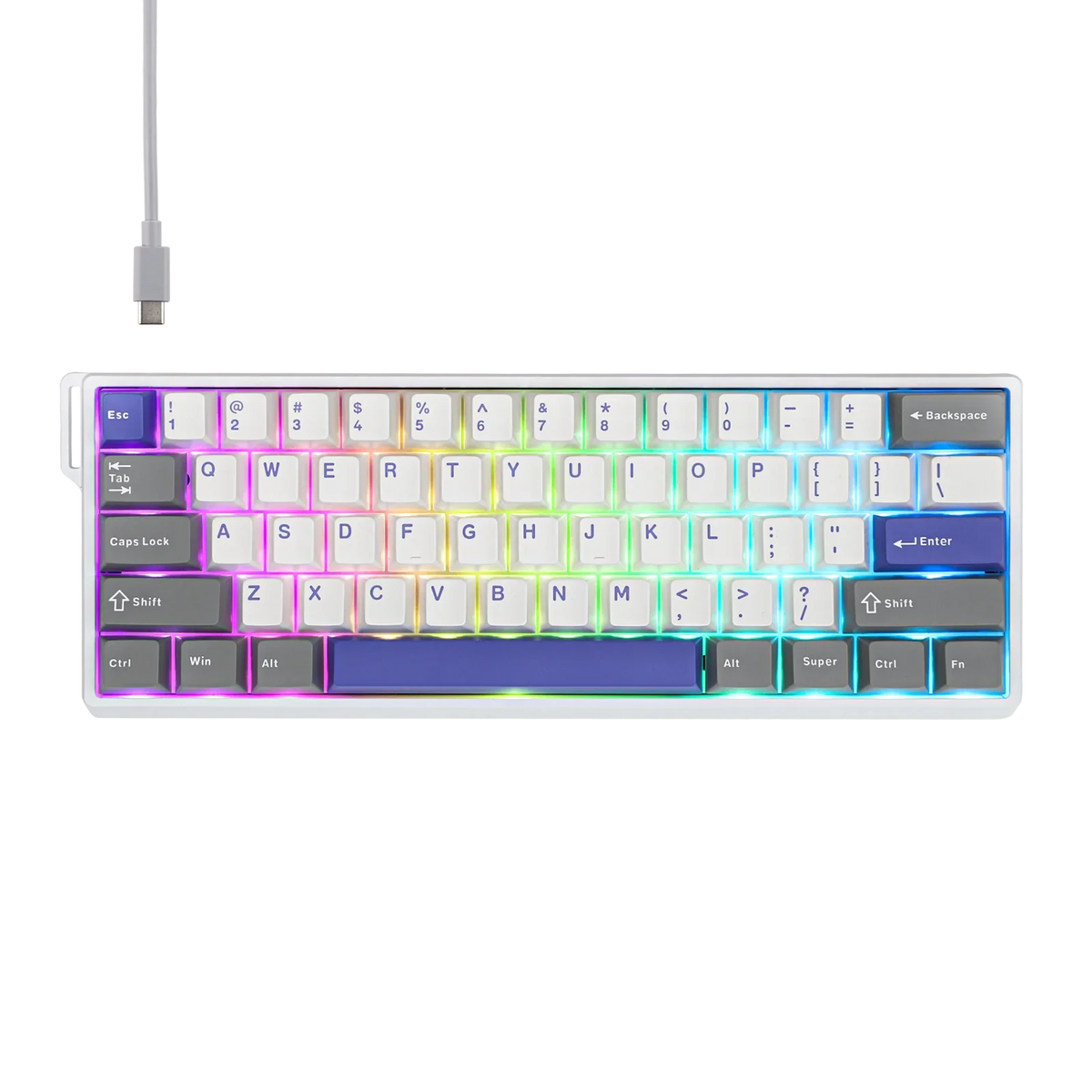 Mechanical 60 Percent Hot Swap Keyboard Aluminum RGB Hall - Tophatter Daily Deals