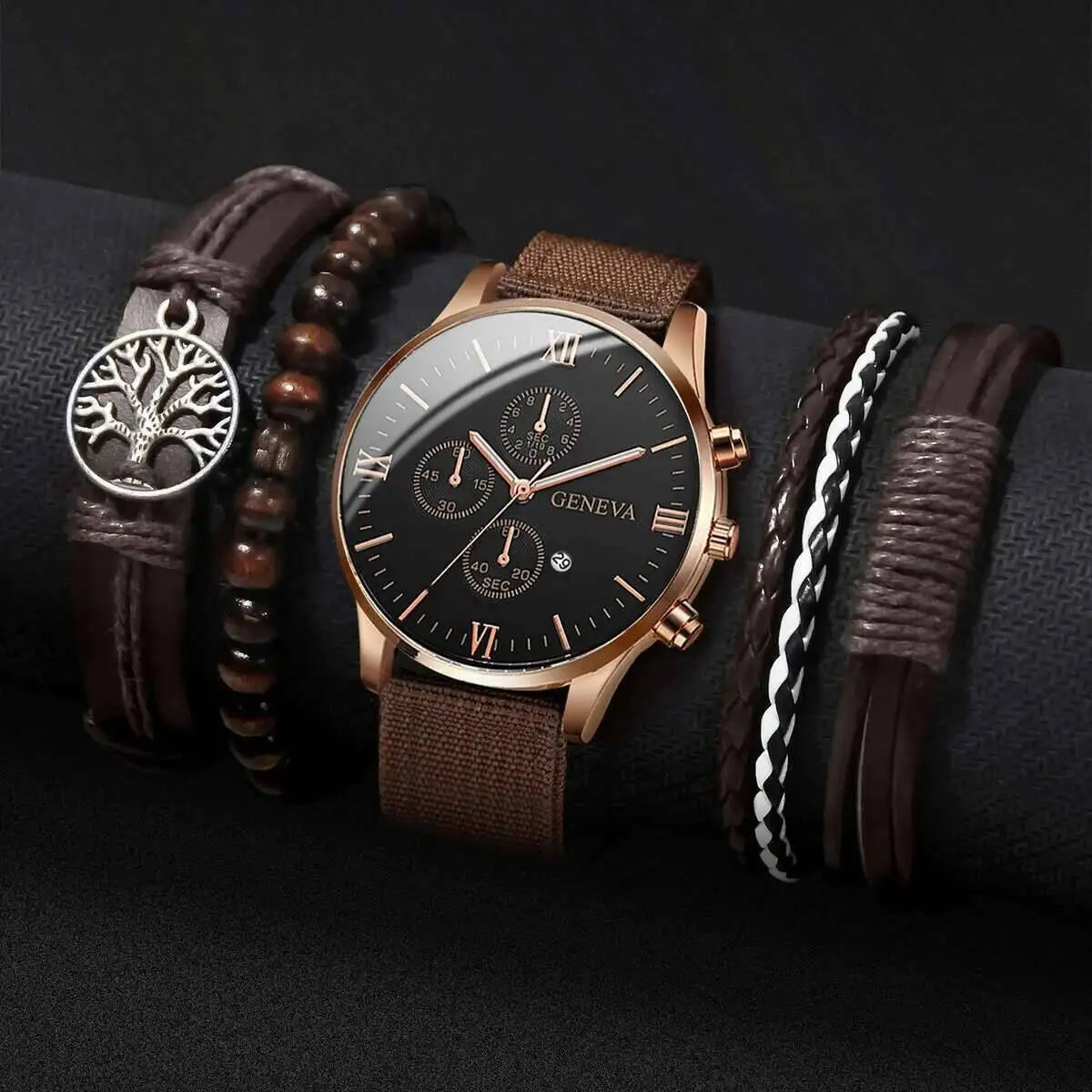 Quartz Watch And Bracelet Set Nylon Band Casual Gift - Tophatter Daily Deals