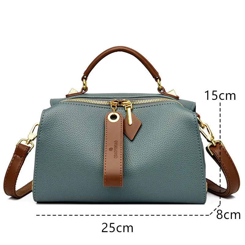 Crossbody Tote Bag Solid PU Leather Shoulder Women (Green) Apparel & Accessories > Handbags, Wallet's & Cases > Handbags > Cross Body Bags - Tophatter Daily Deals