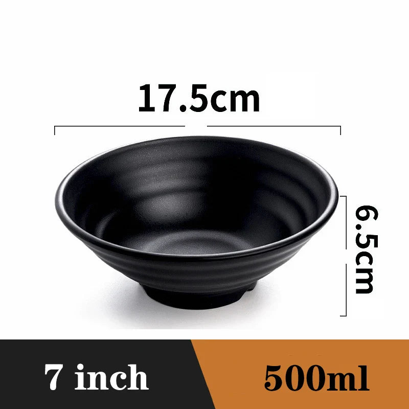 Ramen Bowl Black Plastic Japanese Style Noodle Bowl 1007L 7inch - Tophatter Daily Deals