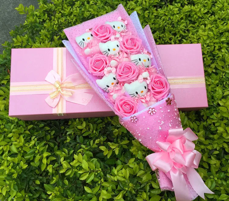 Sanrio Hello Kitty Plush Bouquet With Graduation Hats Flowers - Tophatter Daily Deals