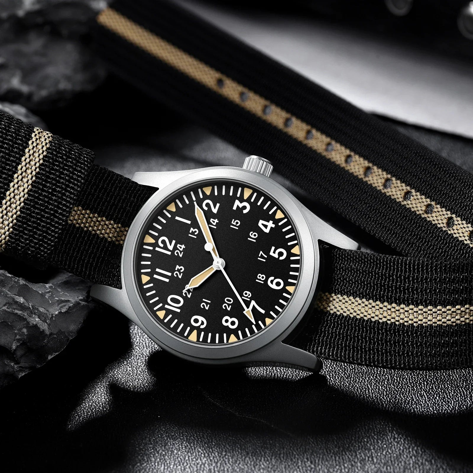 Military Quartz Field Watch 37mm Sapphire Fall 2025 - Tophatter Daily Deals