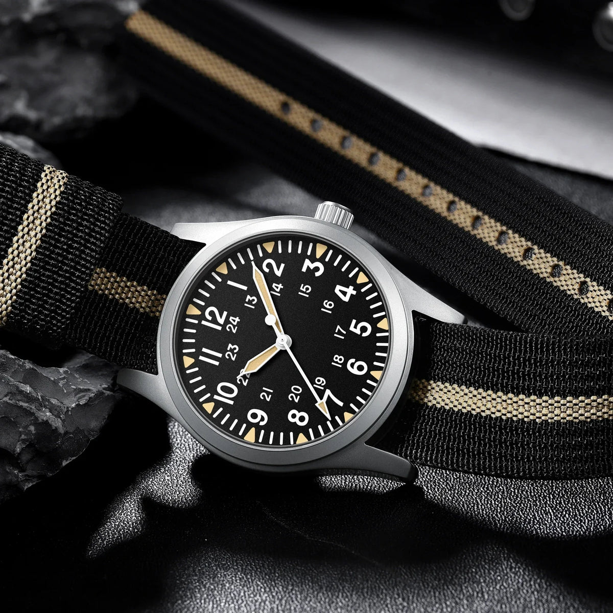Military Quartz Field Watch 37mm Sapphire Fall 2025 - Tophatter Daily Deals