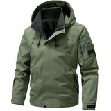 Waterproof Relaxed Men's Jacket - Hooded Polyester, Camping Green - Tophatter Daily Deals