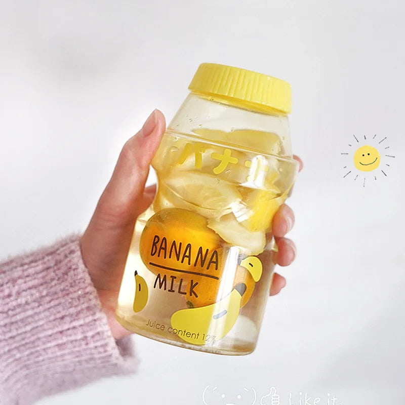 Milk Carton Shaped Water Bottle 480ml Pink, Red, Yellow, Green Food - Tophatter Daily Deals