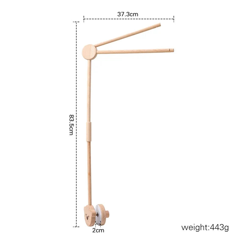 Wooden Baby Mobile Crib Arm Holder Newborn Sensory Toys Bear support - Tophatter Daily Deals