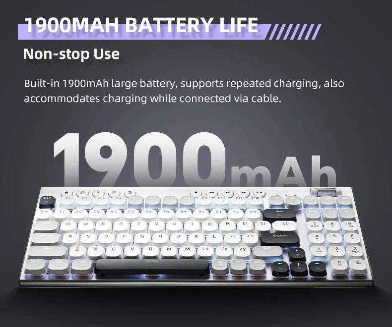 Wireless Low Profile Mechanical Keyboard 98 Keys PBT - Tophatter Daily Deals