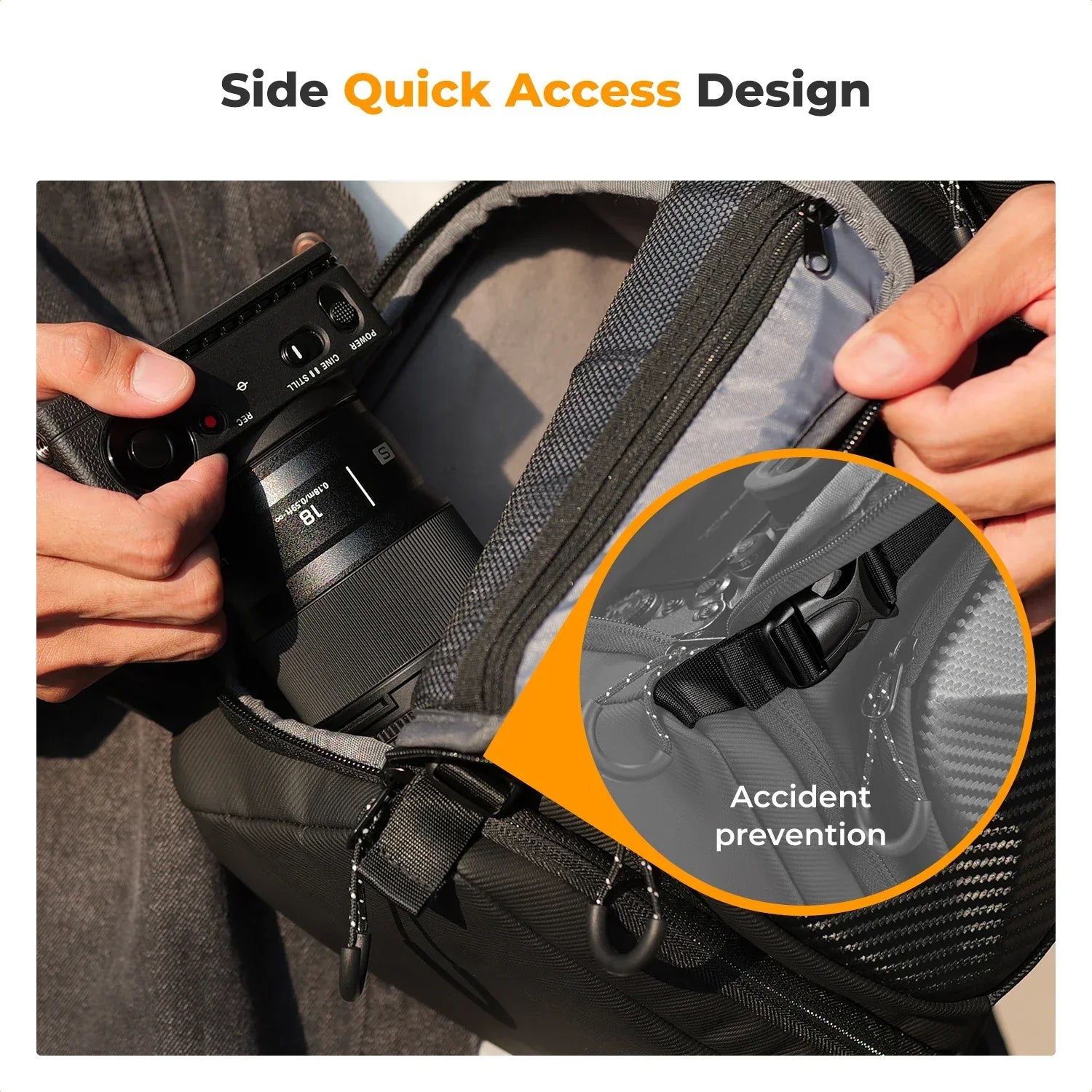 10L Hardshell Camera Sling Bag Grey Backpacks - Tophatter Daily Deals