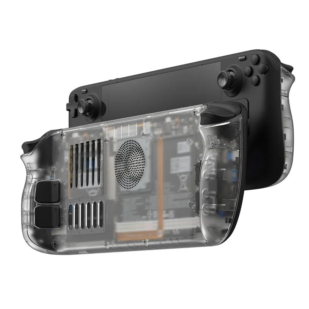 Steam Deck Clear Cooling Back Cover With Stand Bracket Transparent white - Tophatter Daily Deals