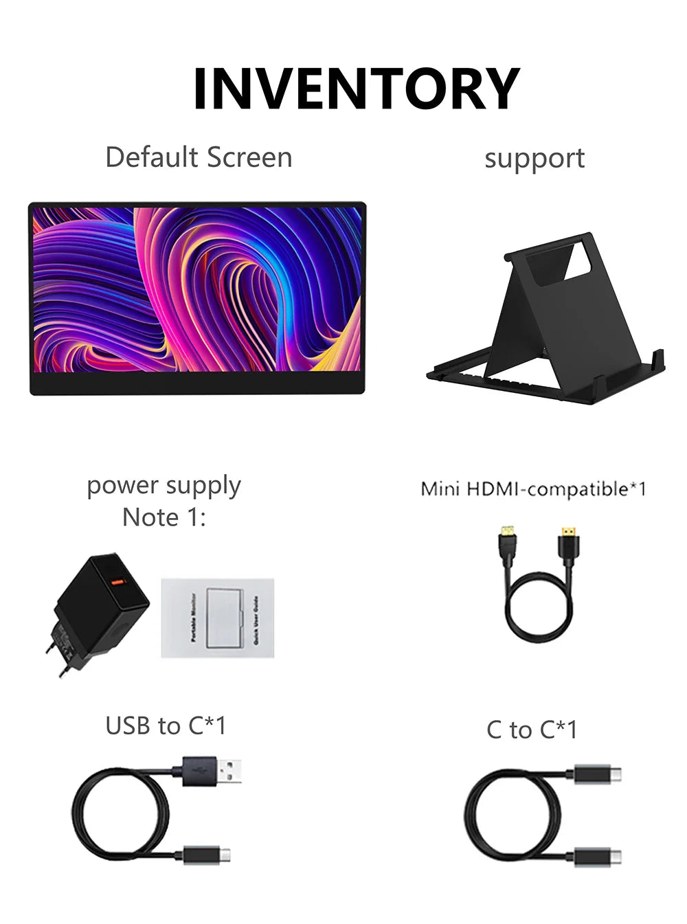 Portable 14 Inch Monitor 178 Degree View Built In Speaker - Tophatter Daily Deals