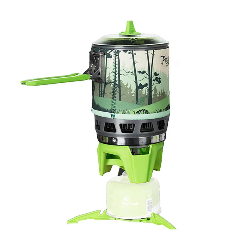 Compact Camping Gas Burner Cooking System Green Camp Cooking - Tophatter Daily Deals