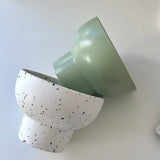Ceramic Bowl 4 Inch Speckled White Retro Microwave Safe - Tophatter Daily Deals