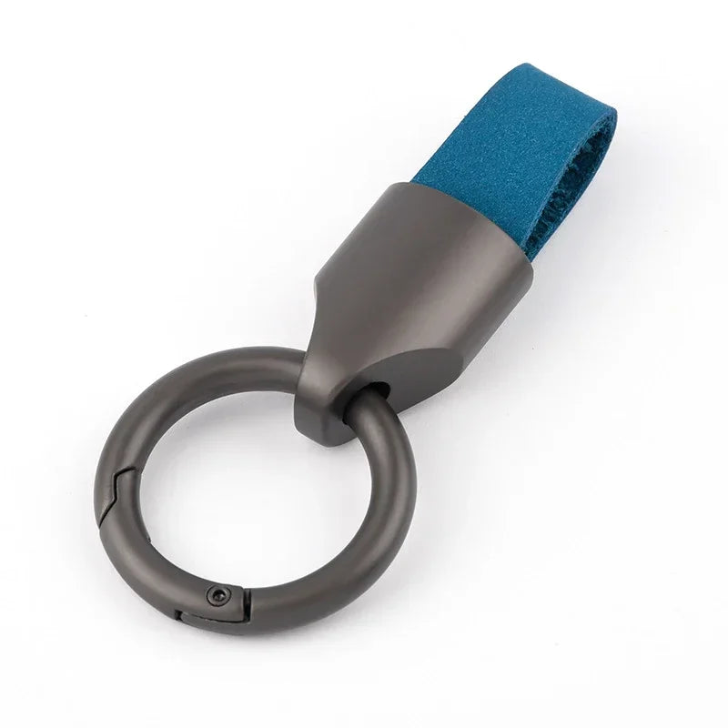 Cowhide Leather Keychain Carabiner Ring Everyday Carry D - Tophatter Daily Deals