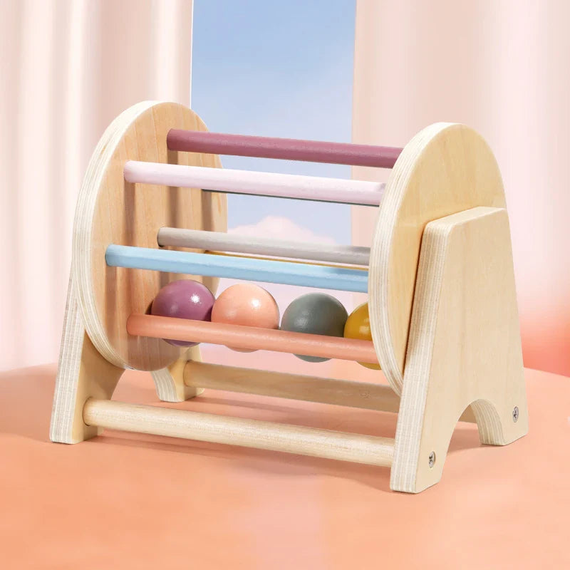 Montessori Wooden Busy Drum Newborn Sensory Toys Learning - Tophatter Daily Deals