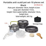 Camping Cookware Set for 1-3 Persons Black Camp Cooking - Tophatter Daily Deals