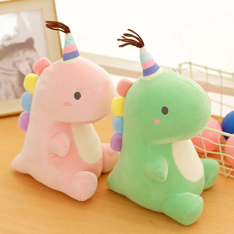 Pastel Party Dinosaur Plush Rainbow Plush Toy Animals - Tophatter Daily Deals