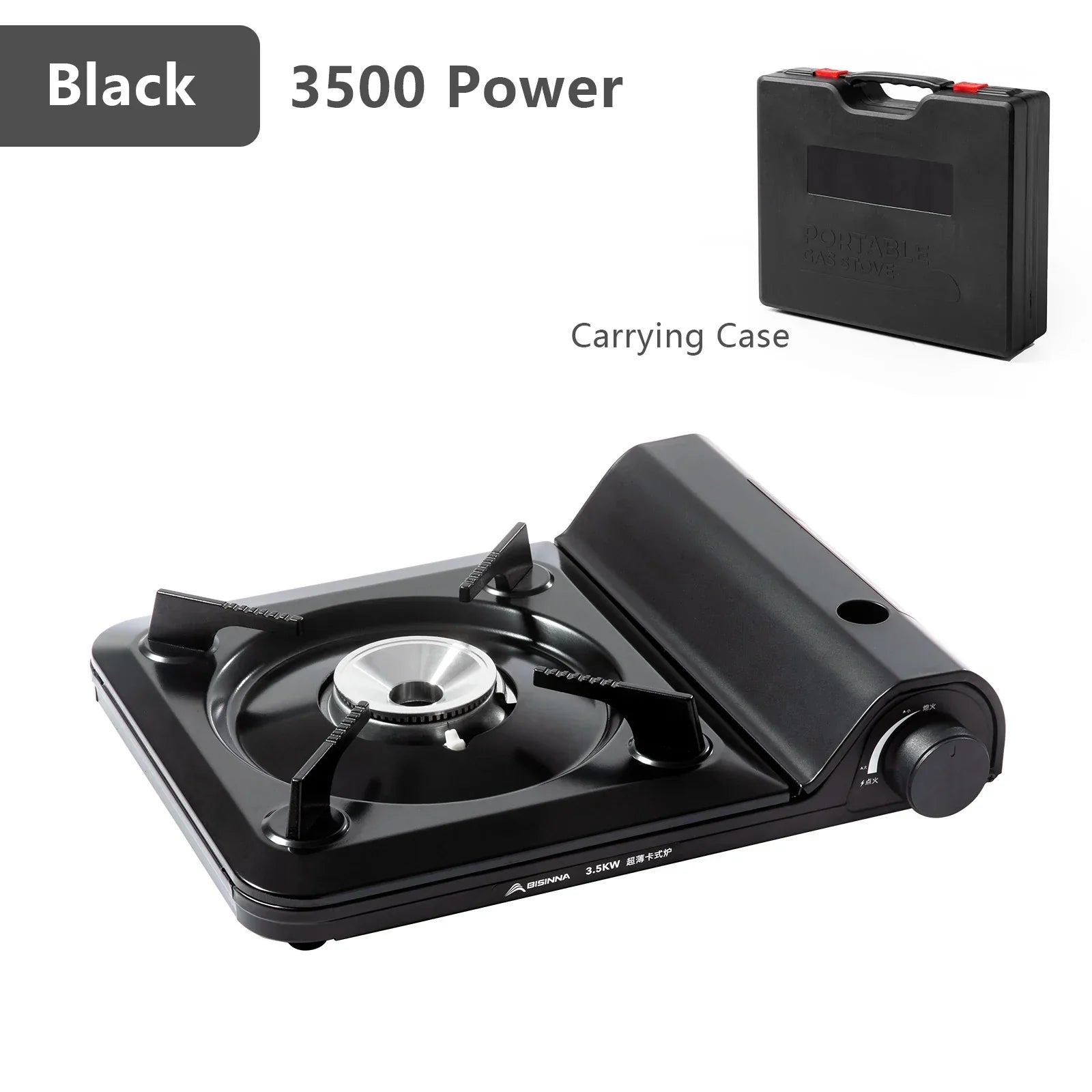 3500W Portable Butane Gas Stove Black Camp Cooking - Tophatter Daily Deals