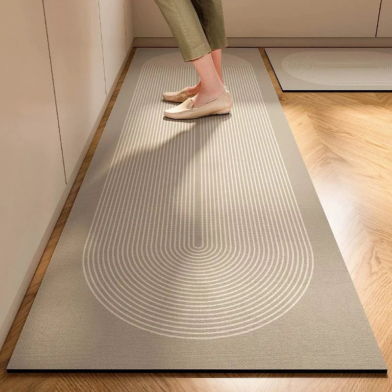 Japanese Minimalist Cream Anti Slip Floor Mat Kitchen - Tophatter Daily Deals