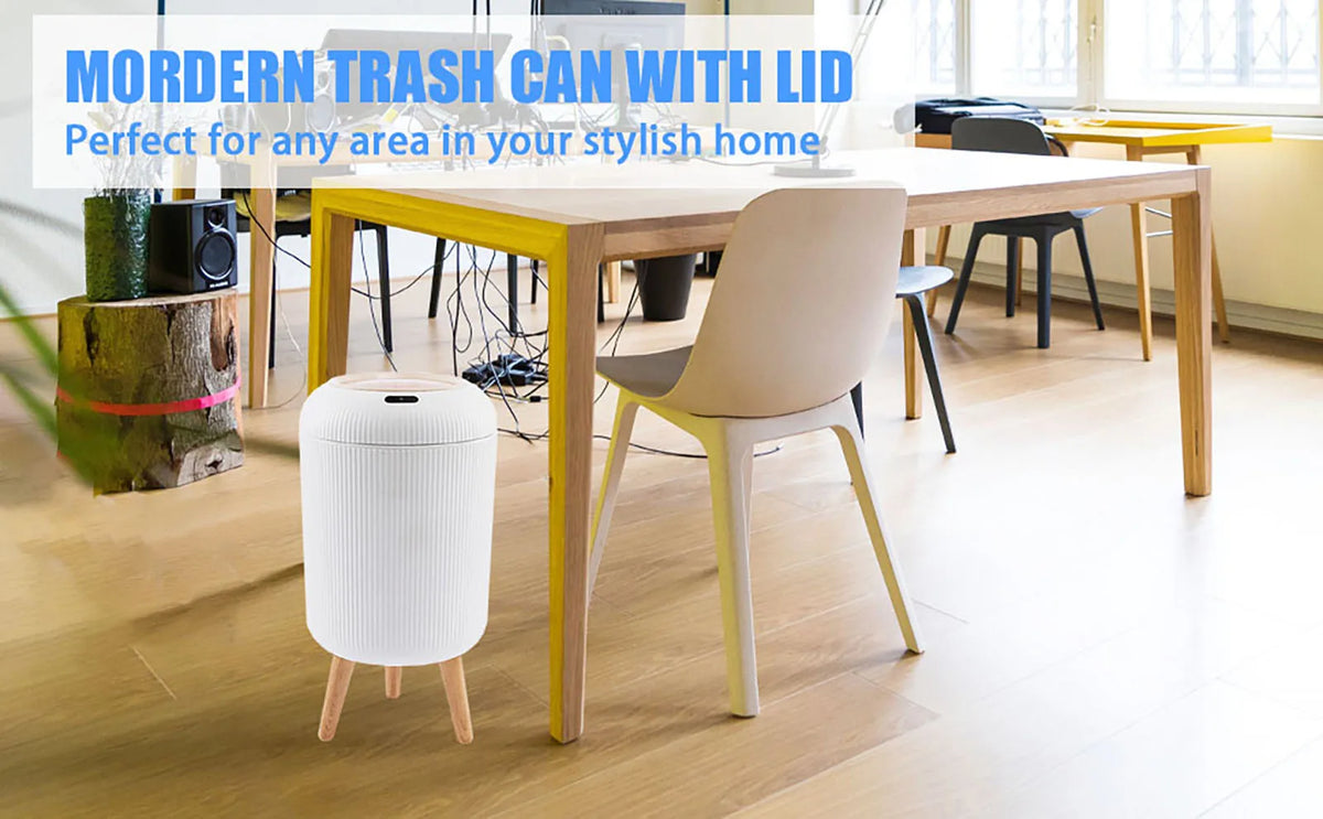 Motion Sensor Trash Can Small Plastic Smart Bin Hands Free - Tophatter Daily Deals