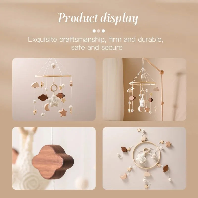 Wooden Baby Mobile With Music Box Newborn Sensory Toys - Tophatter Daily Deals