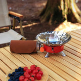 Windproof Mini Folding Camping Gas Stove Red Camp Cooking - Tophatter Daily Deals