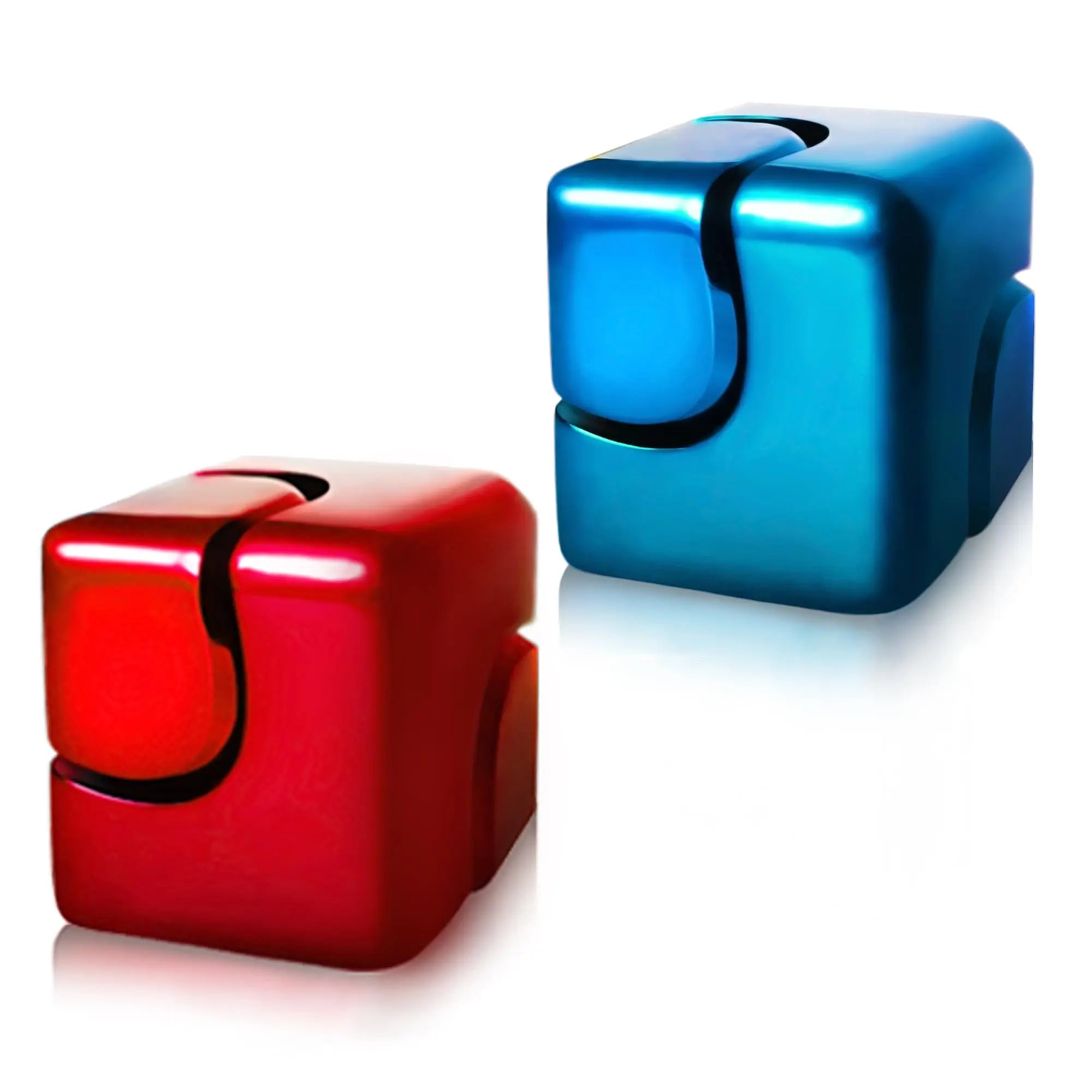 Fidget Spinner Cube Metal Desk Toy Stress Relief Gadget 1Red1Blue - Tophatter Daily Deals