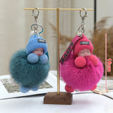 Pompom Sleeping Baby Keychain Plush Bag Charm Cute Gift - Tophatter Daily Deals