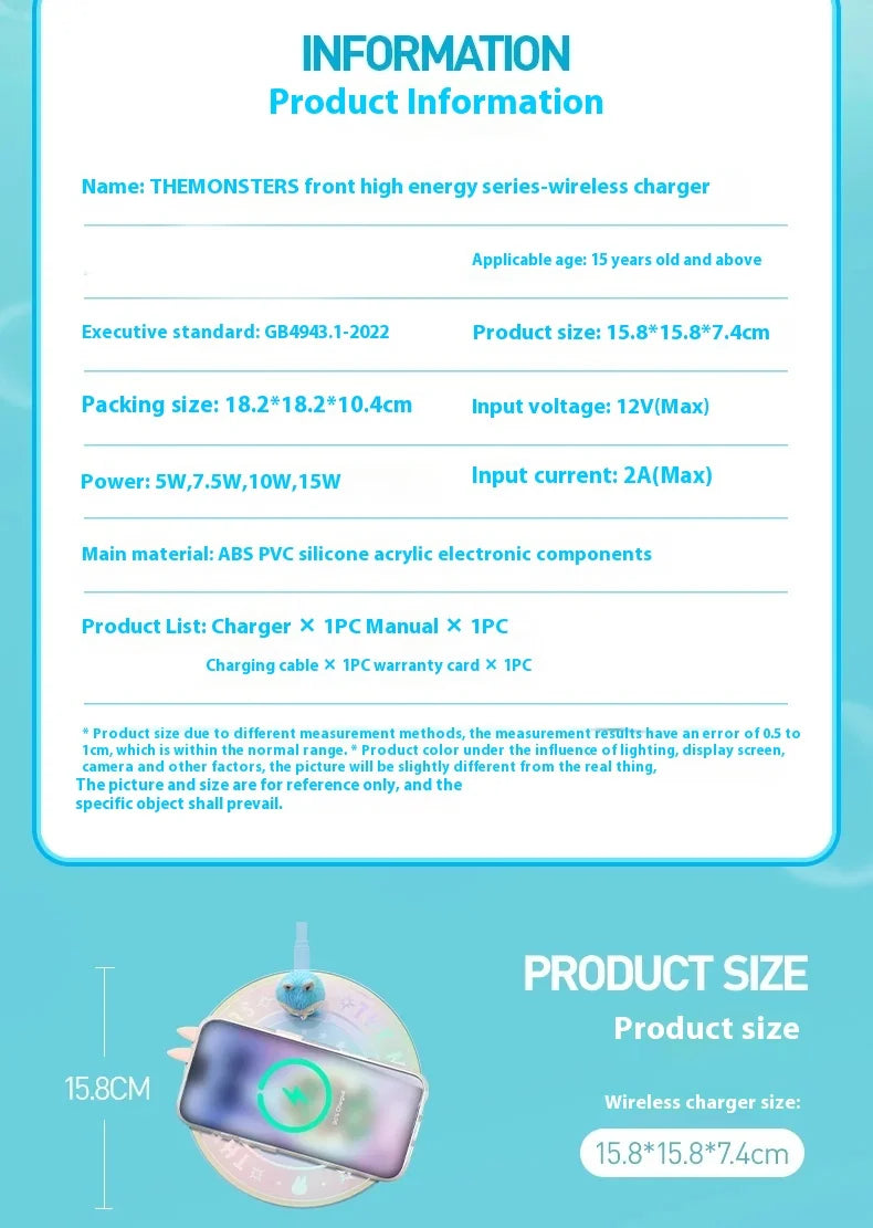 Genuine Labubu The Monsters Big Into Energy Series Wireless Charger Case Cover Key Chain Labubu Surprise Gift Peripheral Model Mythical - Tophatter Daily Deals