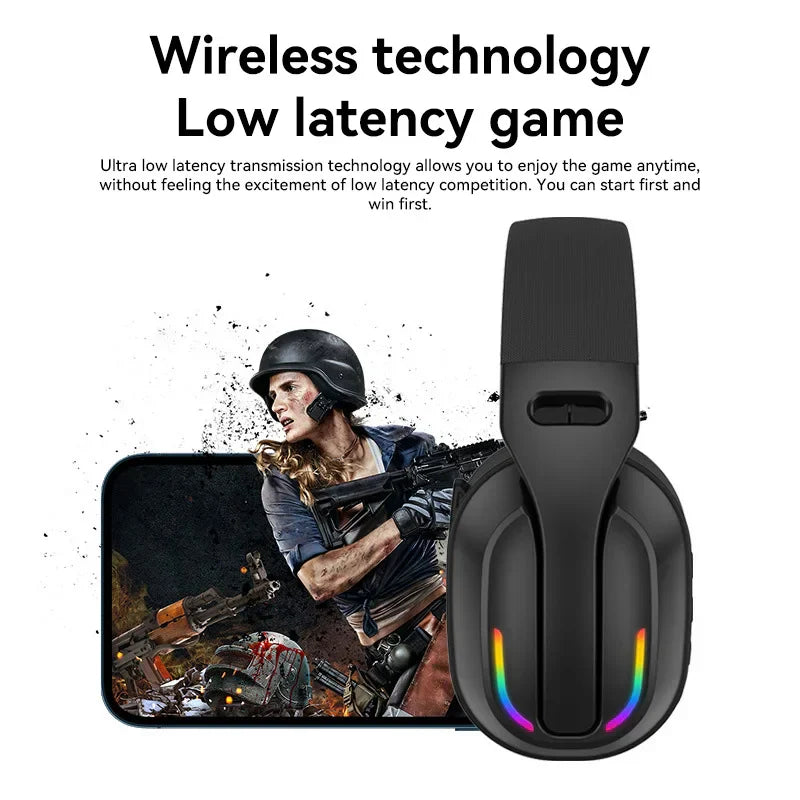 Gaming Headset Bluetooth 5.4 Wireless RGB Low Latency - Tophatter Daily Deals