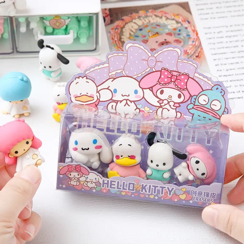Set of 12 Sanrio Toys Kawaii Eraser Figures Anime - Tophatter Daily Deals