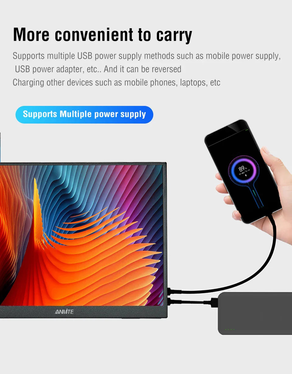 Portable Monitor 14.1 Inch Touch IPS HDR10 Second Screen - Tophatter Daily Deals