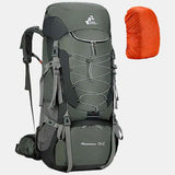 75L Camping Backpack Waterproof Rucksack Green Backpacks - Tophatter Daily Deals