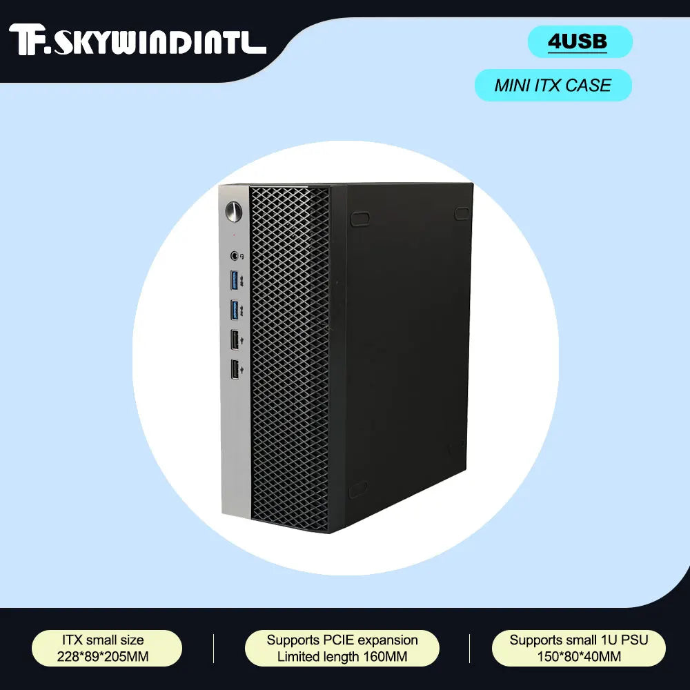 Mini ITX HTPC Case 1U PSU Support Mesh Compact Home Theater - Tophatter Daily Deals