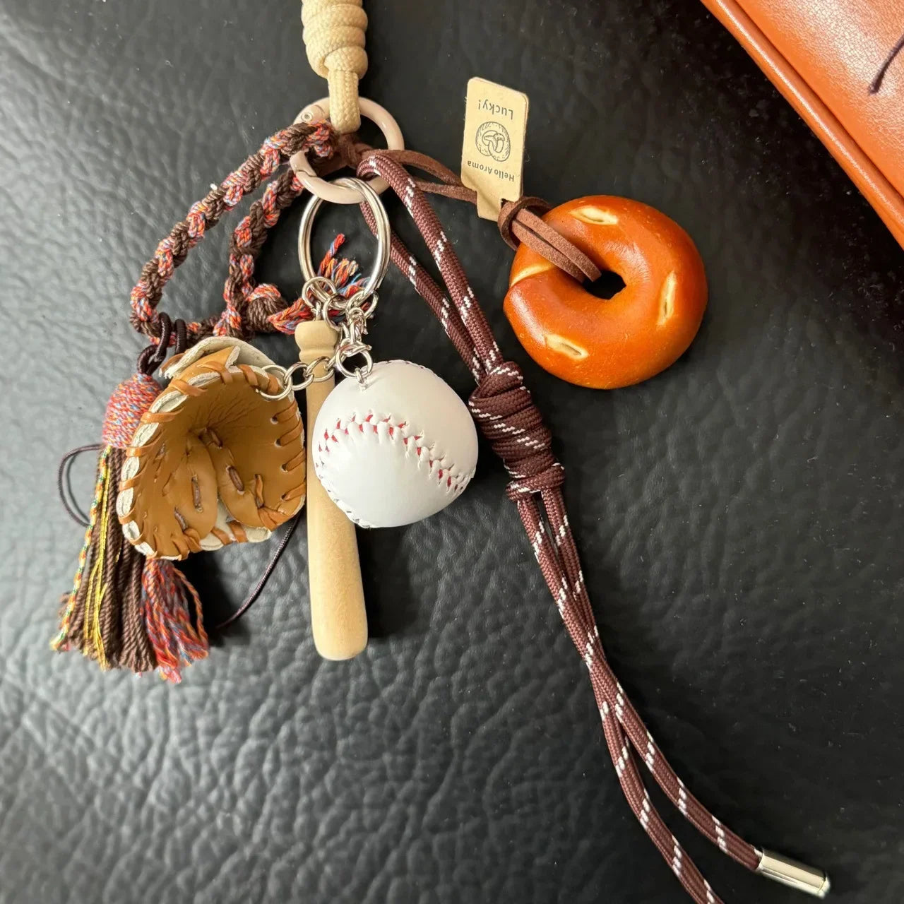 Braid Rope Bag Charm Leather Dachshund Keychain Aesthetic Purple - Tophatter Daily Deals
