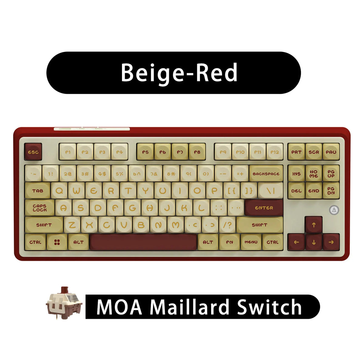 Mechanical Keyboard 87 Key Tri Mode RGB Hot Swappable Maillard Beige - Tophatter Daily Deals