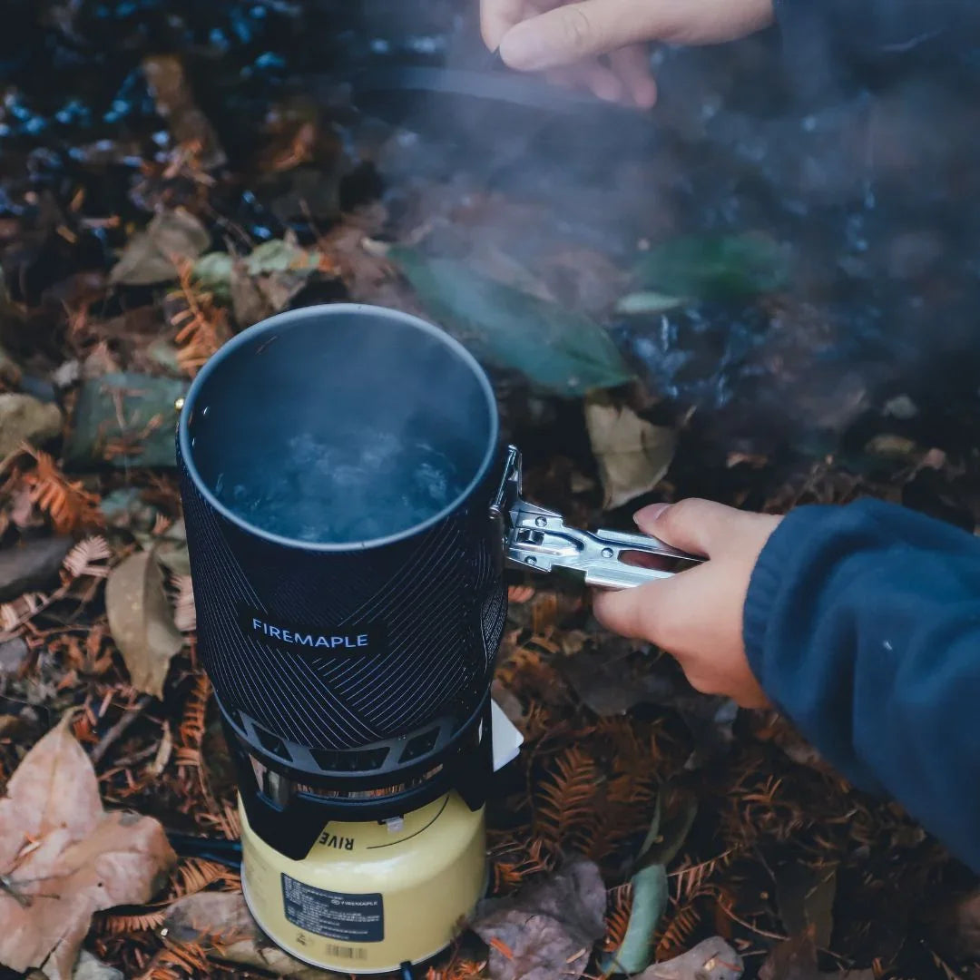 All-in-One Camping Stove with Piezo Ignition Black Camp Cooking - Tophatter Daily Deals