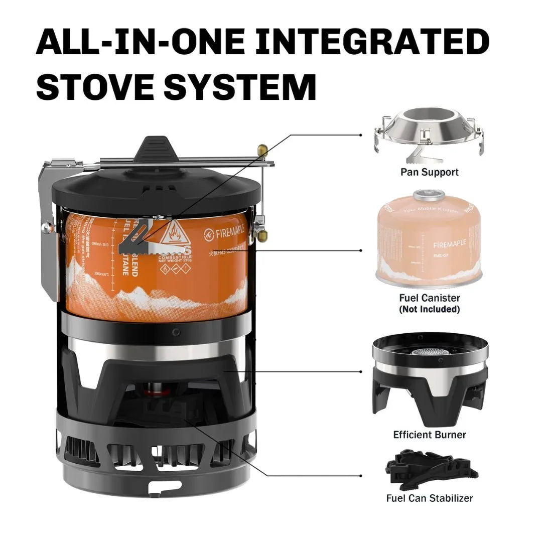 All-in-One Camping Stove with Piezo Ignition Black Camp Cooking - Tophatter Daily Deals