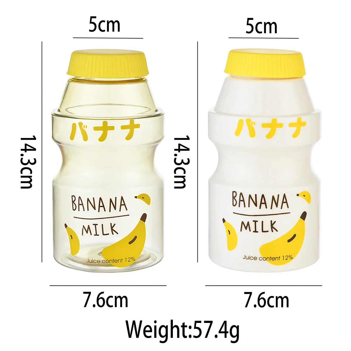 Milk Carton Shaped Water Bottle 480ml Pink, Red, Yellow, Green Food - Tophatter Daily Deals
