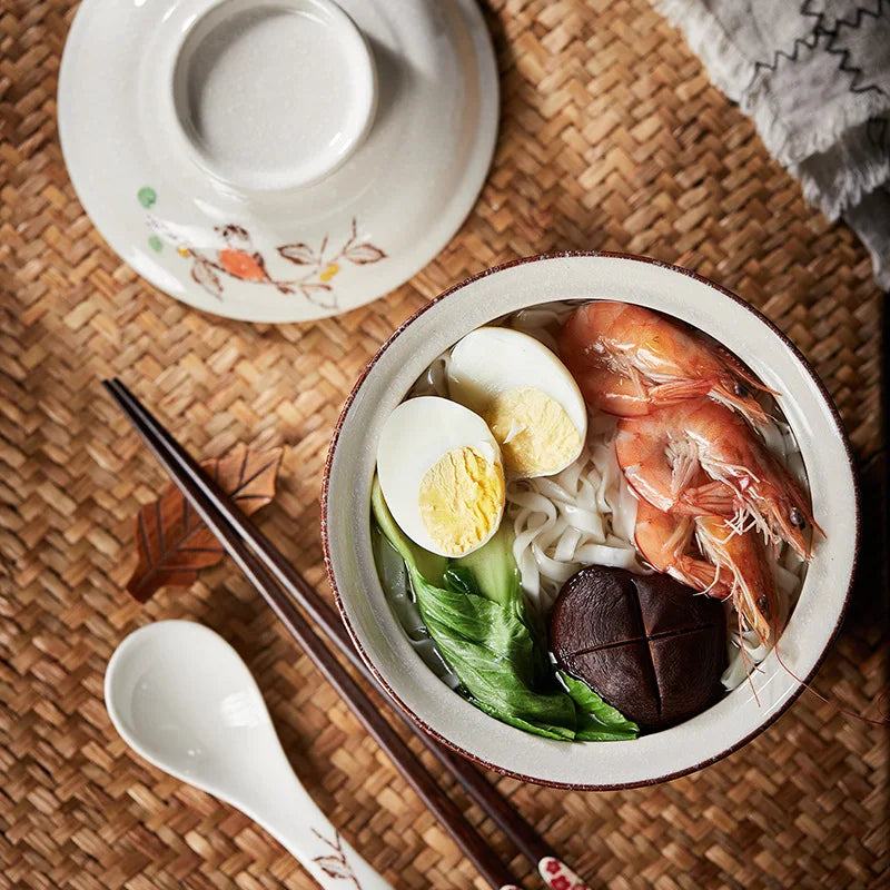 Instant Ramen Bowl With Lid Porcelain Large Capacity - Tophatter Daily Deals
