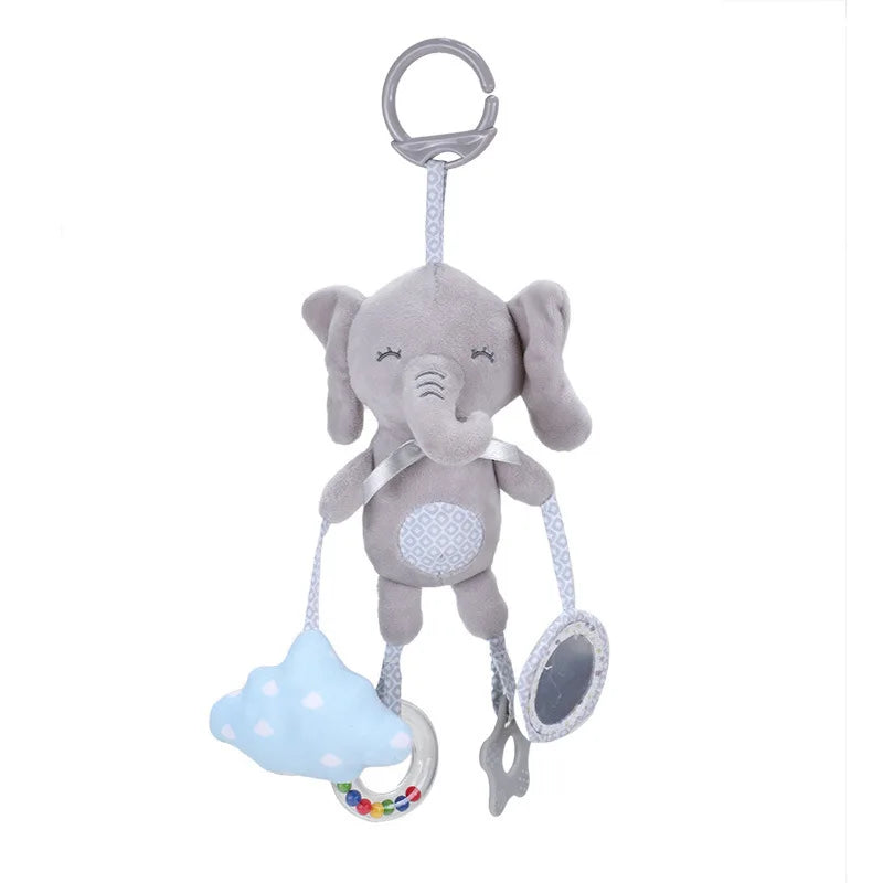 Elephant Plush Rattle Newborn Sensory Toys Soft Bell Gray - Tophatter Daily Deals
