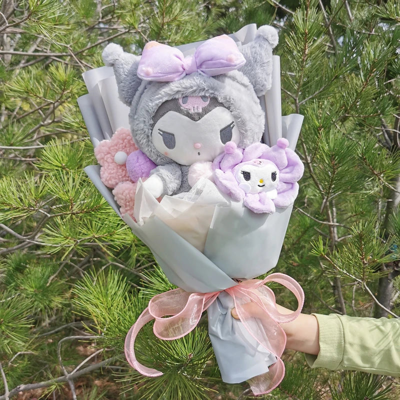 Sanrio Kuromi Cinnamoroll My Melody Hello Kitty Plush Bouquet Kuromi (Lilac) Flowers - Tophatter Daily Deals