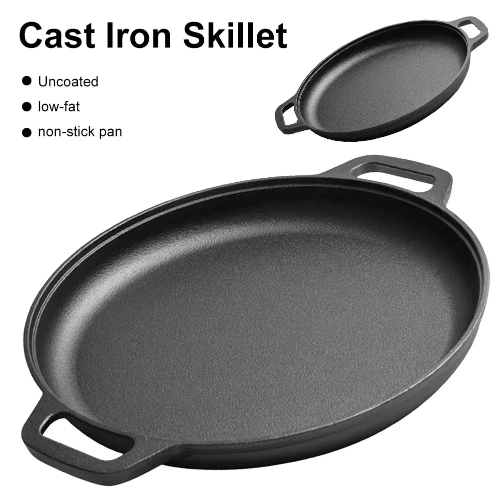 Non-Stick Camping Cast Iron Frying Pan Camp Cooking - Tophatter Daily Deals