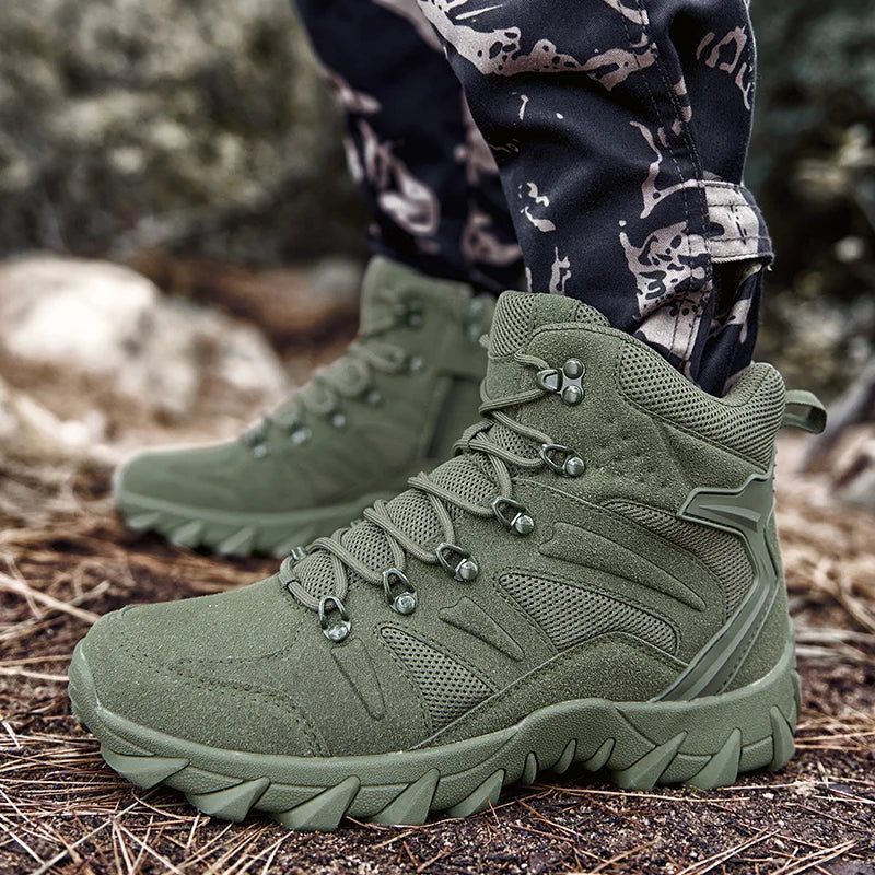 Men's Tactical Work Ankle Boots Winter Safety Shoes (Green) Apparel & Accessories > Shoes > Boots - Tophatter Daily Deals