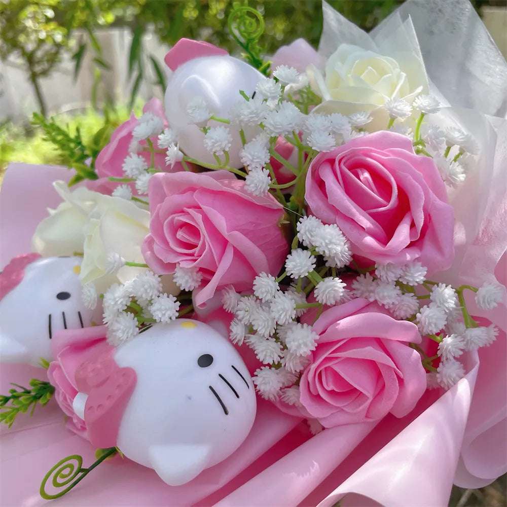 💖 Sanrio Kawaii Hello Kitty Plush Flowers Pink Bouquet 💐 Flowers - Tophatter Daily Deals
