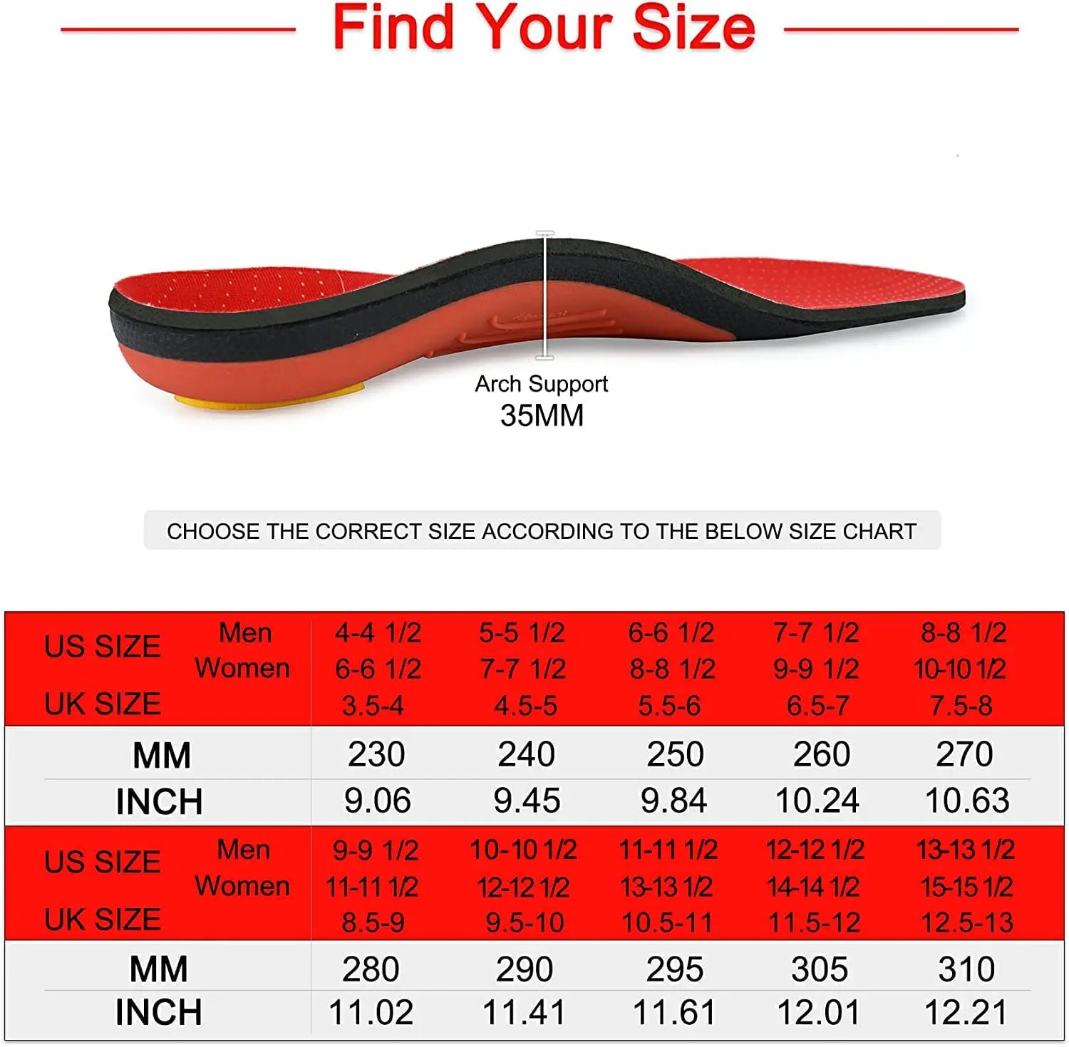 Plantar Fasciitis Insoles High Arch Orthotic Shoe Inserts Plantar Fascia Insole - Tophatter Daily Deals