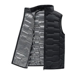 Warm Cozy Men’s Down Vest - Stand Collar, Duck Down, Winter Black - Tophatter Daily Deals