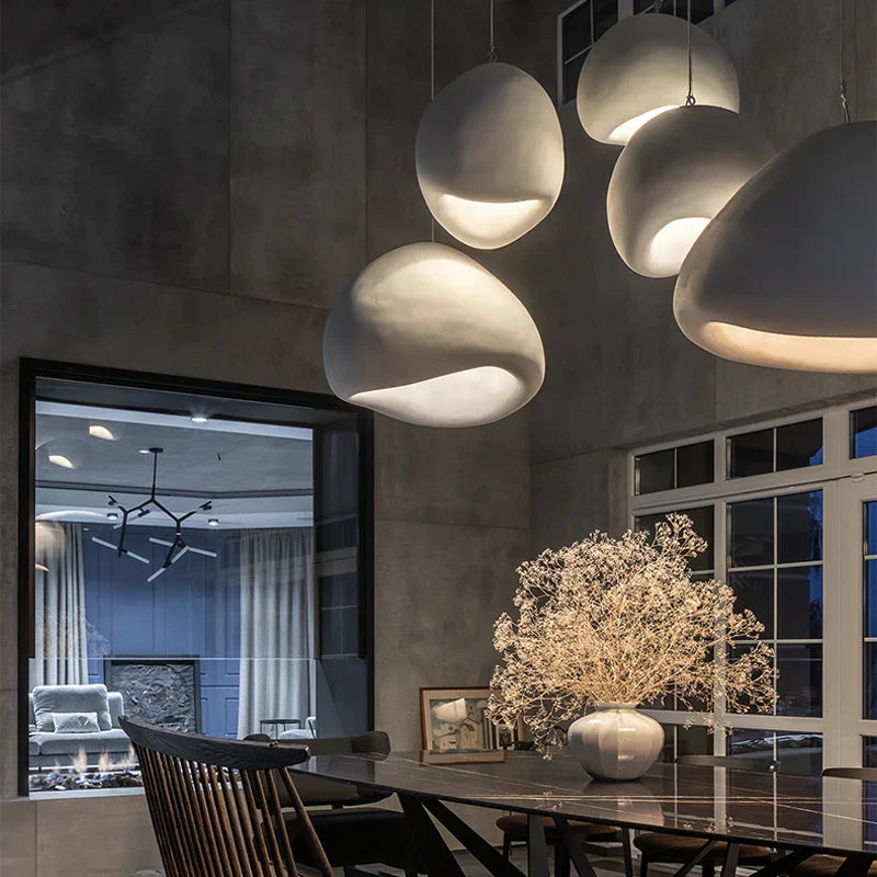 Japandi Pendant Ceiling Lamps Nordic Wabi Sabi LED Dining Room - Tophatter Daily Deals