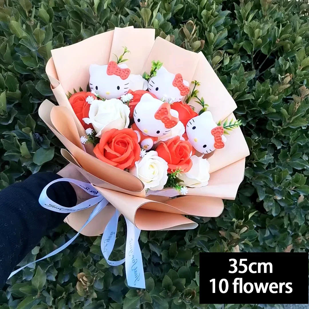 Sanrio Hello Kitty Plush Bouquet Flowers Hello Kitty (Orange) Flowers - Tophatter Daily Deals