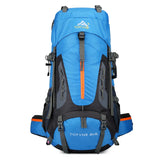70L Camping Backpack Tear-Resistant Rucksack Blue Backpacks - Tophatter Daily Deals