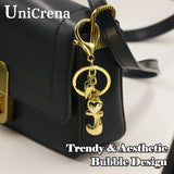 Personalized Keychain Gold Bubble Letter Bag Charm Gift - Tophatter Daily Deals